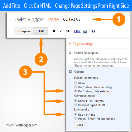 Change Blogger Blog Page Settings