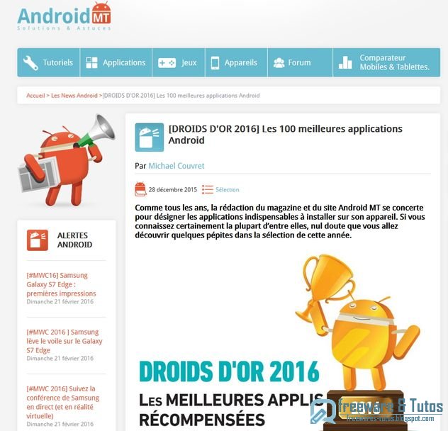 Le site du jour : Les 100 meilleures applications Android