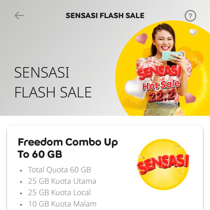 Paket Freedom Combo Kuota 60 GB 100ribu