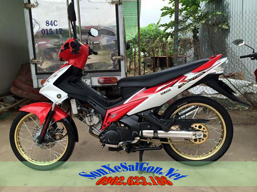 Sơn xe Exciter 2010 màu trắng đỏ cực đẹp