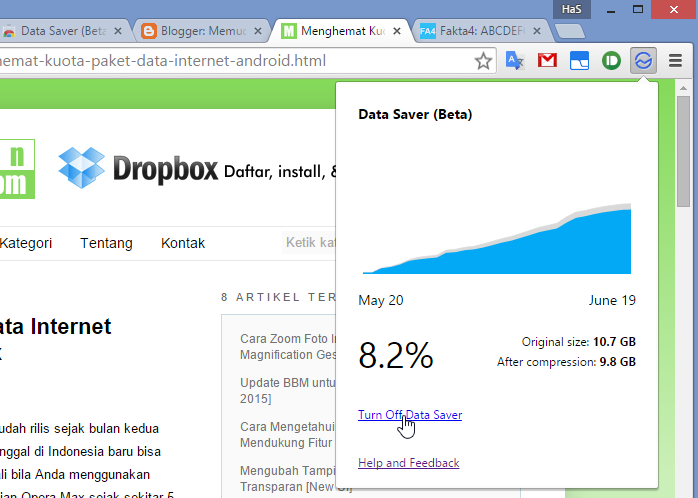 Menghemat kuota internet dengan Chrome Data Saver