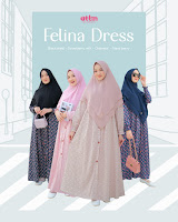 FELINA DRESS by ATTIN HIJAB | Gamis Motif | Daily Wear