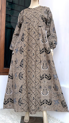 Dress Muslim Gamis Batik Terbaru Bahan Katun Busui