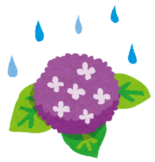 梅雨のイラスト 紫陽花と雨 かわいいフリー素材集 いらすとや