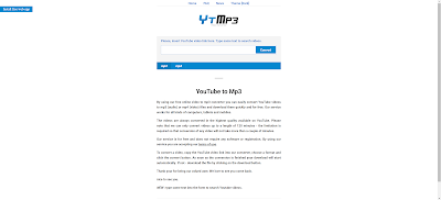 youtube to mp3 converter ytmp3 main page