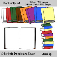 Books clip art for teachers books stacked in a pile opened books