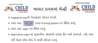 Adhar Dise New Entry | SSA Gujarat Aadhar Dise Login | Child Tracking System | UID Information