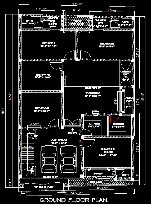 Residential Flat Drawing | 2D Residential Drawings | 3d Residential Apartments