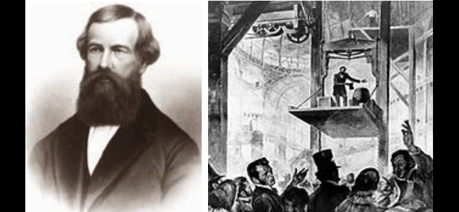  dan penemu alat pengaman yang mencegah lift jatuh jika kabel pengangkat gagal Biografi Elisha Otis - Penemu Rem Elevator/Lift