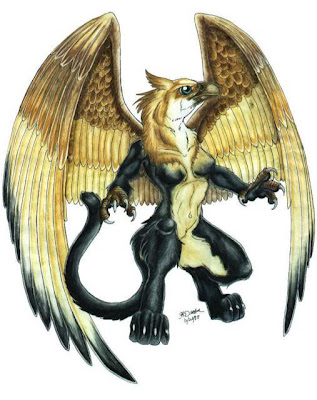 tattoo designs Gryphon tattoo design with a burly image and has two golden