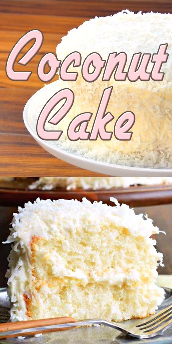 The most delicious, from scratch, white cake recipe is used to create this perfect Coconut Cake! #cake #dessert #coconut #easter