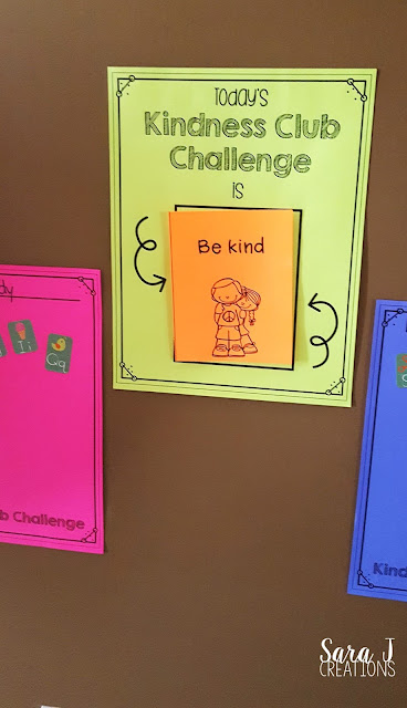 El Kindness Club Challenge es una manera fácil de enfocarse en formas de ser amable.  Esto se puede usar en casa o en el aula para enseñar amabilidad y comportamiento positivo a los niños pequeños.  