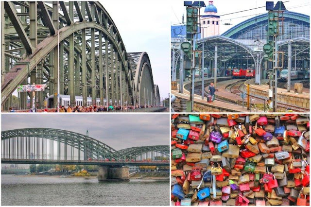 Puente de Hohenzollern sobre el rio Rin – Estacion Central de Colonia Koln – Candados colgados en el Puente de Hohenzollern