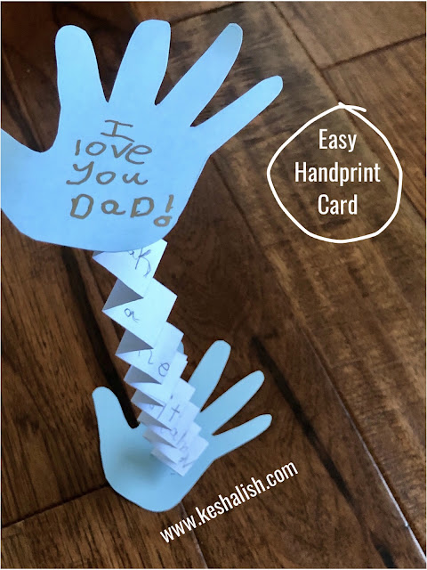 DIY easy handprint fathers day card for kids