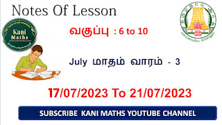 6th to 10th Notes of lesson july week - 3 2023-24