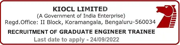KIOCL Graduate Engineer Trainee Vacancy Recruitment 2022