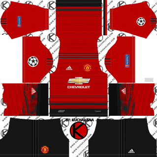  Yang akan saya share kali ini adalah termasuk kedalam home kits Released, Manchester United 2018/19 Kit - Dream League Soccer Kits