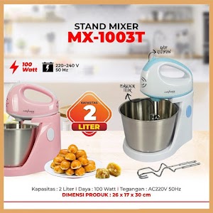 2in1 Stand Mixer 2L Pengocok Telur Mesin Roti 5Kecepatan Pengaduk MX1003T Dapat Dilepas