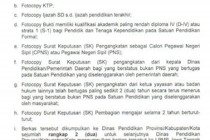 Syarat Pengajuan Berkas NUPTK Provinsi Jawa Tengah