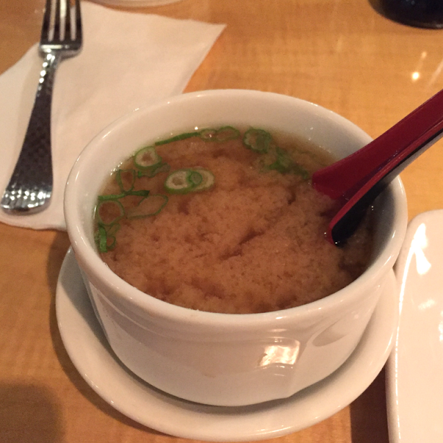 Miso soup at Bistro Chen in Arlington Heights