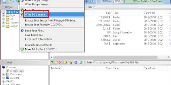 Cara Membakar File ISO ke Flash Disk