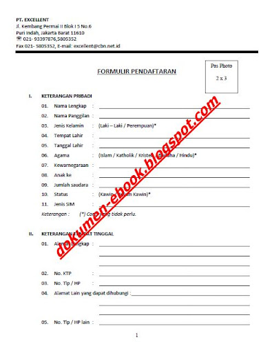 Contoh Surat Pernyataan, Lembar Check List Map, Formulir 