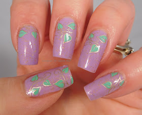 UberChic Beauty 17-01 over Sugar Flor Ursula with Messy Mansion Misty Jade and Soft Gold