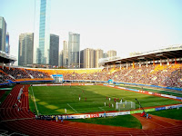 Guangzhou Evergrande's football stadium is wonderful.