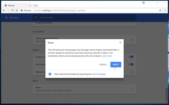 How to Reset Chrome Browser Settings to Default in Windows