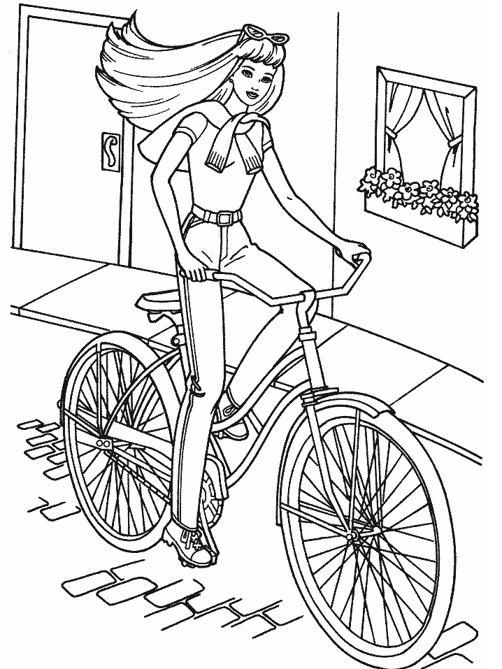 bike rider cartoon. coloring pages ike ride