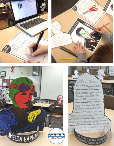 Students research famous people with a growth mindset during this project.  The end result is a 3D research project!