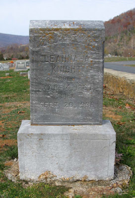 Tombstone Leanna Jollett Knight Greene County, Virginia  https://jollettetc.blogspot.com