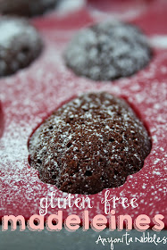 These moist gluten free madeleines are packed with chocolate. From Anyonita Nibbles