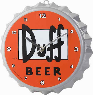 Reloj Chapa de Cerveza Duff Los Simpsons