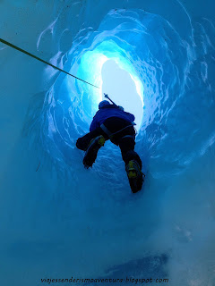 Escalando en el hielo del glaciar Tasman