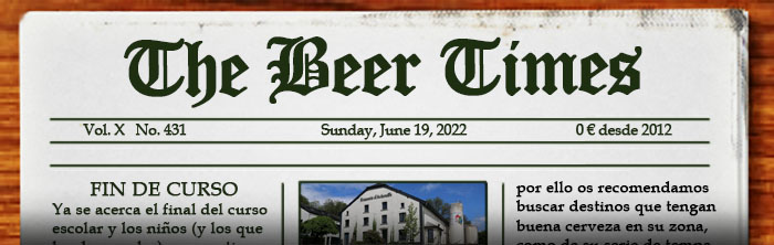 Dominical suplemento de noticias sobre cerveza. Aquí puedes leer el periódico The Beer Times.