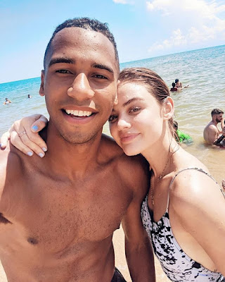Lucy Hale and "Life Sentence" co-star Elliot Knight Cambodia beach birthday message