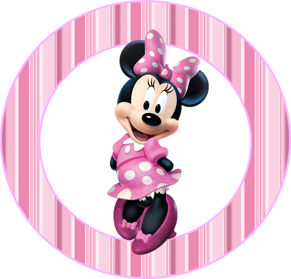 Toppers o Etiquetas de  Minnie Rosa  para imprimir gratis.