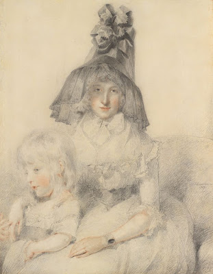 Charlotte Papendiek with her eldest son Frederick – a drawing by Thomas Lawrence, 1789,