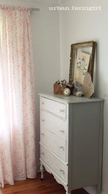 I painted an antique dresser pale grayI thought it would compliment the 