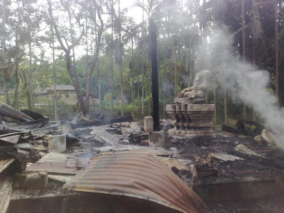 Muslims Burning Buddhist Houses, Temples and Buddha Statues in Bangladesh