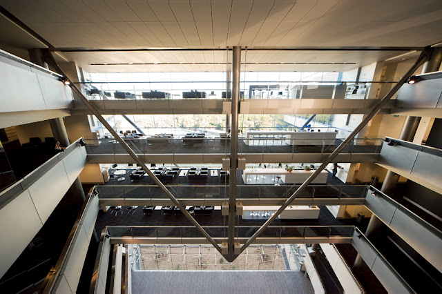 Floors and balconies above the main lobby 