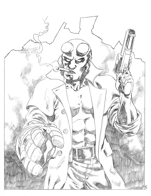 Hellboy pencil sample