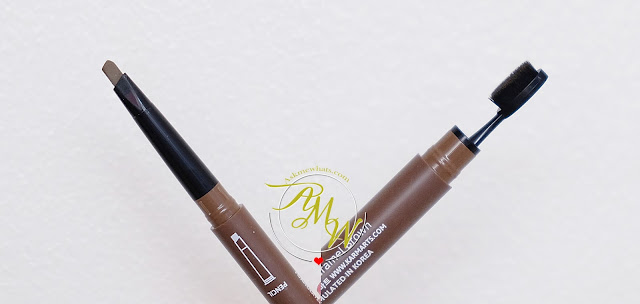 a photo of Cathy Doll Soft Brow Pencil & Spoon Brush Review in shade Hot Carame Brown.