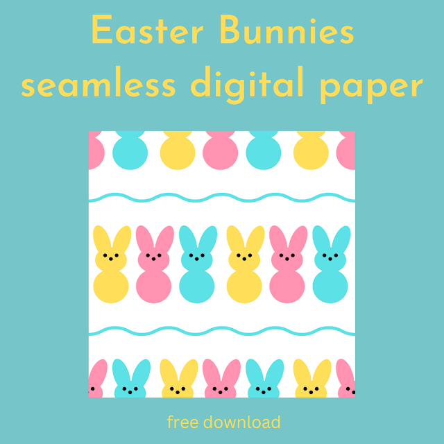 Easter Bunnies seamless digital paper - free download
