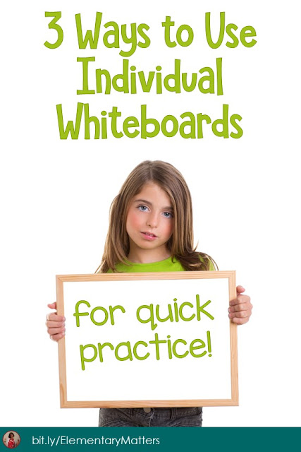 3 Ways to Use Individual Whiteboards for Quick Practice: There are plenty of ways to use individual whiteboards in the classroom each day. Here are three ways I use them!