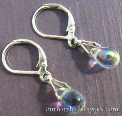 Clear Teardrop Beaded Earrings (1)