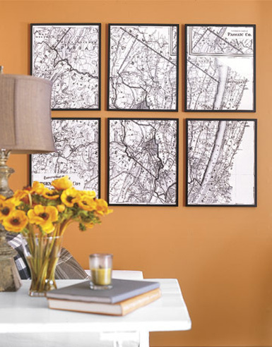 belle maison Decorating  with Maps 