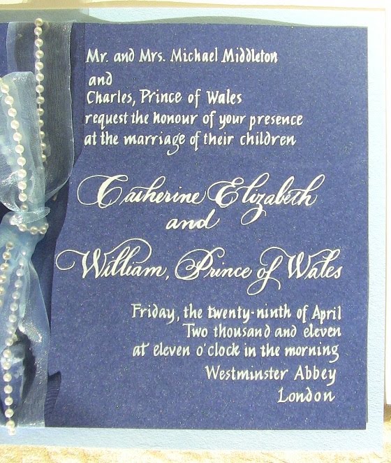 william and kate wedding invitation. william and kate wedding