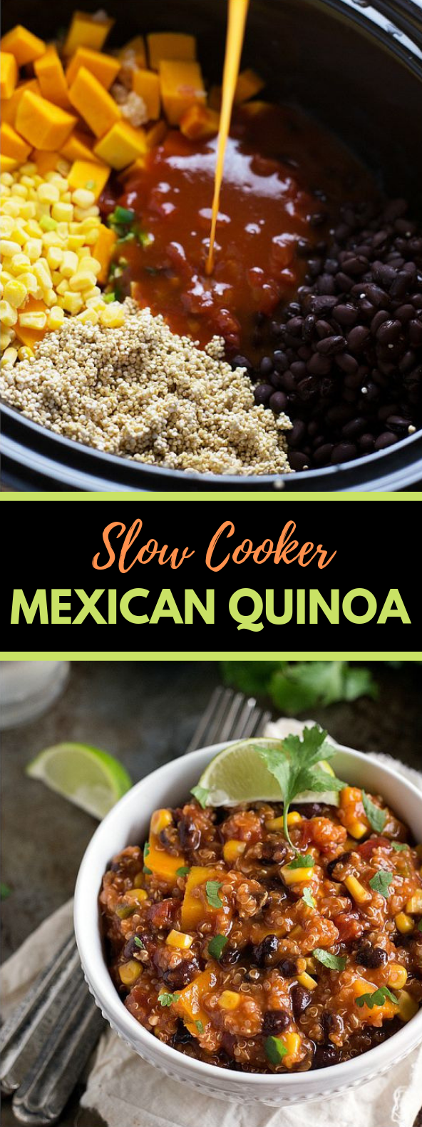 {SLOW COOKER} MEXICAN QUINOA #Vegetarian #Crockpot